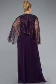 Dark Purple Long Chiffon Plus Size Evening Gown ABU4632
