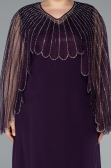 Dark Purple Long Chiffon Plus Size Evening Gown ABU4632