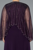 Dark Purple Long Chiffon Plus Size Evening Gown ABU4632