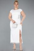 Midi White Plus Size Party Dress ABK2340