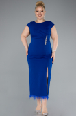 Midi Sax Blue Plus Size Party Dress ABK2340