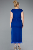 Midi Sax Blue Plus Size Party Dress ABK2340