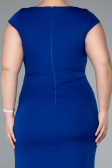 Midi Sax Blue Plus Size Party Dress ABK2340