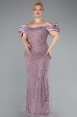 Lavender Long Beaded Plus Size Engagement Dress ABU4788