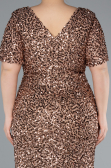 Long Copper Scaly Plus Size Evening Dress ABU4926