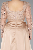 Long Gold Beaded Plus Size Engagement Dress ABU4761