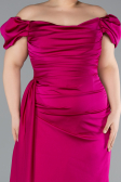 Fuchsia Long Satin Plus Size Evening Dress ABU1626