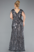 Long Anthracite Formal Plus Size Dress ABU4953