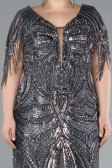 Long Anthracite Formal Plus Size Dress ABU4953