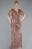 Long Copper Formal Plus Size Dress ABU4953
