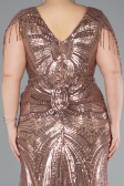 Long Copper Formal Plus Size Dress ABU4953