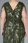 Long Olive Drab Formal Plus Size Dress ABU4953