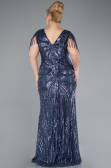 Long Indigo Formal Plus Size Dress ABU4953