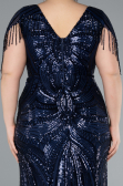 Long Navy Blue Formal Plus Size Dress ABU4953