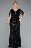 Long Black Formal Plus Size Dress ABU4953