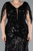 Long Black Formal Plus Size Dress ABU4953