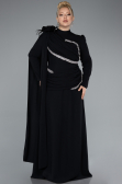 Long Black Plus Size Evening Dress ABU4938