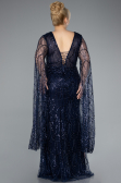 Long Navy Blue Plus Size Evening Gown ABU4945