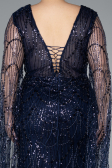 Long Navy Blue Plus Size Evening Gown ABU4945
