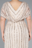 Long Beige Dantelle Plus Size Engagement Dress ABU4948