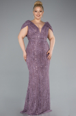 Long Lavender Dantelle Plus Size Engagement Dress ABU4948