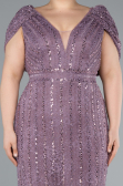 Long Lavender Dantelle Plus Size Engagement Dress ABU4948