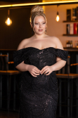 Long Black Formal Plus Size Dress ABU4947