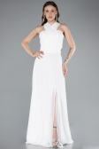 Long White Chiffon Prom Gown ABU4965