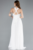 Long White Chiffon Prom Gown ABU4965