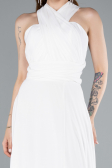 Long White Chiffon Prom Gown ABU4965