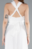 Long White Chiffon Prom Gown ABU4965