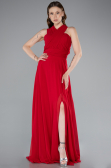 Long Red Chiffon Prom Gown ABU4965
