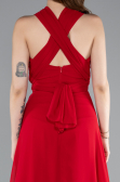 Long Red Chiffon Prom Gown ABU4965