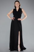 Long Black Chiffon Prom Gown ABU4965