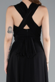 Long Black Chiffon Prom Gown ABU4965