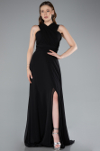 Long Black Chiffon Prom Gown ABU4965