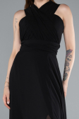 Long Black Chiffon Prom Gown ABU4965