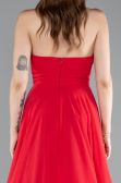 Long Red Chiffon Prom Gown ABU4966