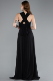 Long Black Chiffon Prom Gown ABU4965