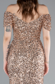 Gold Long Scaly Mermaid Evening Gown ABU4906