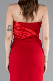 Red Strapless Train Short Invitation Dress ABK2306