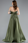 Long Olive Drab Satin Evening Dress ABU4975