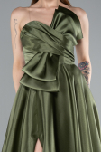 Long Olive Drab Satin Evening Dress ABU4975