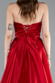 Long Red Satin Evening Dress ABU4975