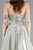 Long Mint Satin Evening Dress ABU4975