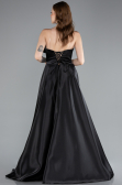 Long Black Satin Evening Dress ABU4975