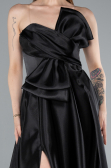 Long Black Satin Evening Dress ABU4975