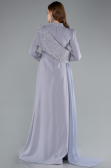 Long Grey Plus Size Evening Gown ABU4977