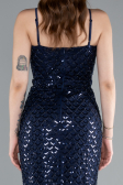 Long Navy Blue Evening Dress ABU4980