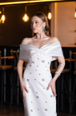 Long White Evening Dress ABU4973